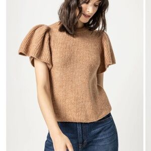 Lilla P flutter sleeve sweater